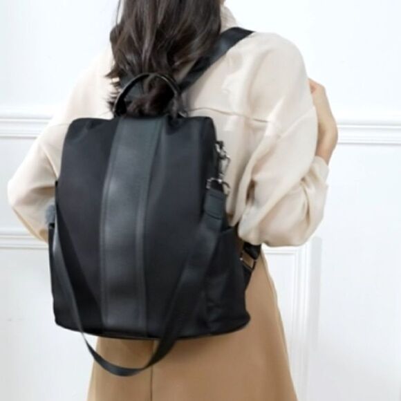 Women Backpack Purse Waterproof Nylon Anti-theft Lightweight Shoulder Bag - Picture 2 of 13
